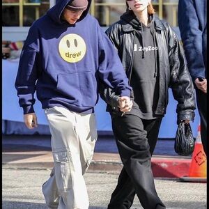 Drew Blue Hoodie with Yellow Smiley